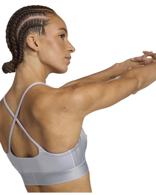 Adidas White Hyperglam Shine Bralette