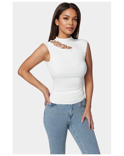 Bebe White Assymmetrical Top