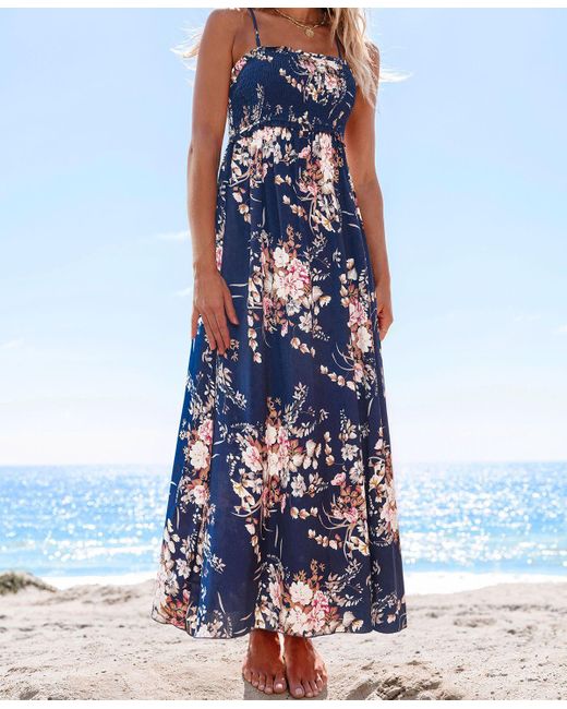 CUPSHE Blue Out And About Floral Maxi Beach Dress