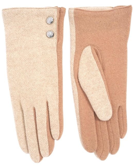 Ralph Lauren Natural Two Button Pattern Top Gloves