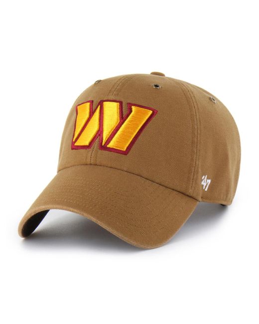'47 Brown X Carhartt Washington Commanders Clean Up Adjustable Hat for men