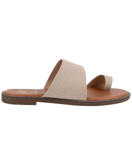Gc Shoes White Florence Toe Loop Flat Sandals