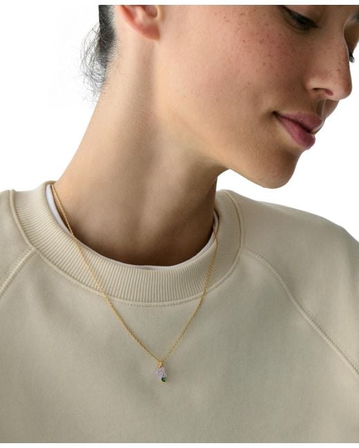 Kate Spade Metallic Cubic Zirconia And Resin Appreciate You Pendant Necklace