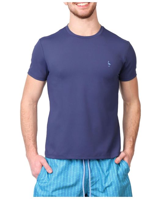 Tailorbyrd Blue Solid Performance Short Sleeve Rashguard for men
