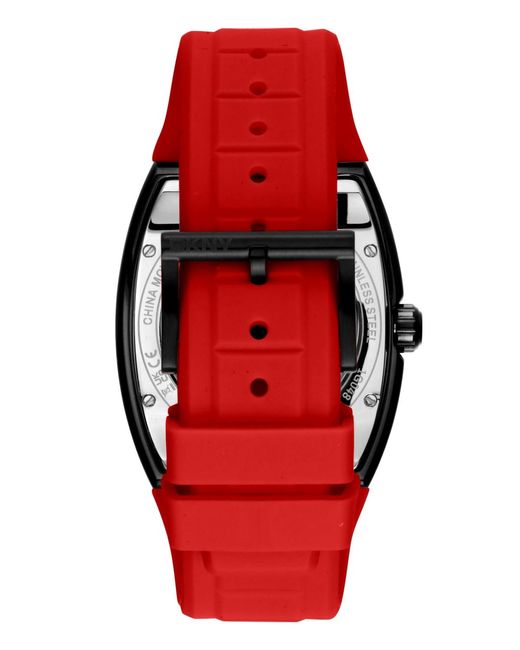 DKNY Red Urban Automatic Silicone Strap Watch for men