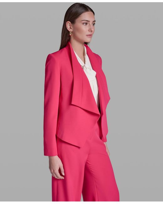 BCBGMAXAZRIA Pink Open-front Collared Jacket