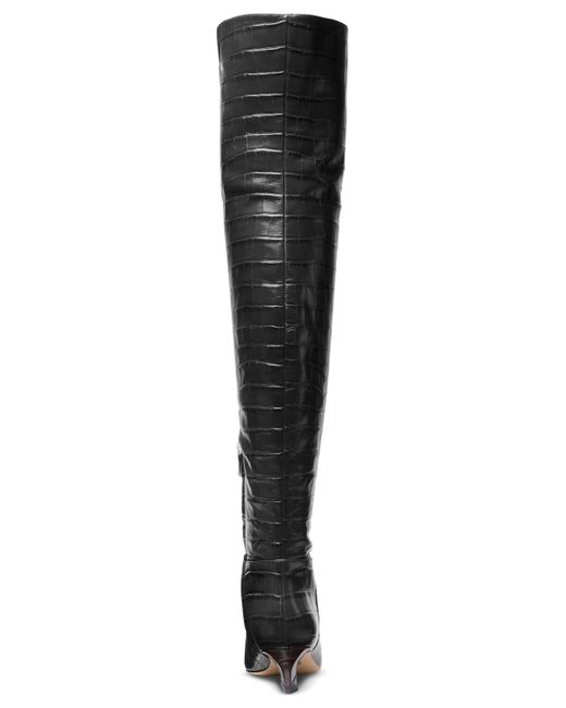 Michael Kors Black Michael Cosmo Croco-embossed Over-the-knee Boots
