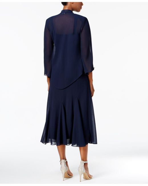 r & m richards navy blue dress