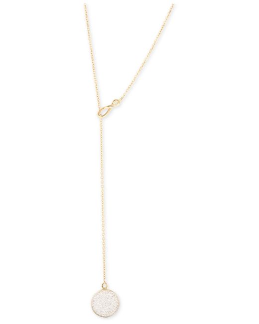Wrapped in Love Metallic Diamond Pavé Lariat Necklace (1/5 Ct. T.w.) In 10k Gold