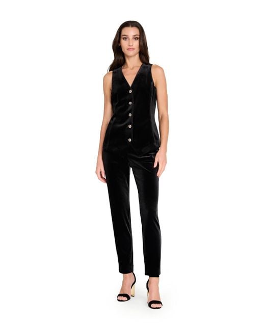 Tahari Black Velvet Ankle Pants