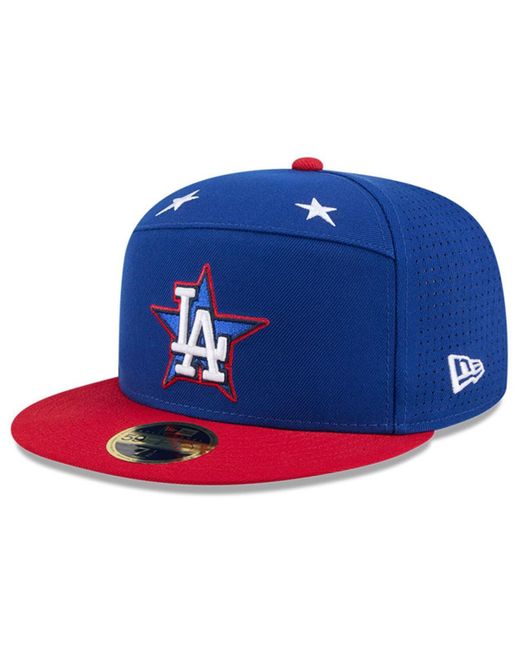 KTZ Blue/red Los Angeles Dodgers 2025 Mlb All-star Game Workout Side Patch 59fifty Fitted Hat for men