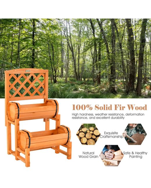 SUGIFT Orange 2-tier Raised Garden Bed