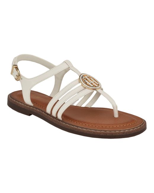 Tommy Hilfiger White Brailo Casual Flat Sandals