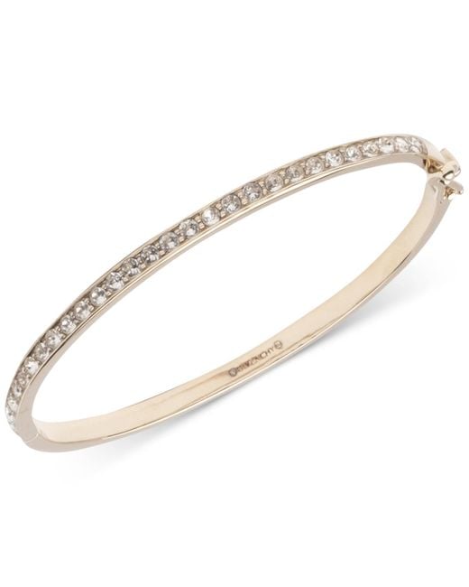 Givenchy Metallic Bracelet, Rose Gold-tone Silk Swarovski Element Bangle Bracelet