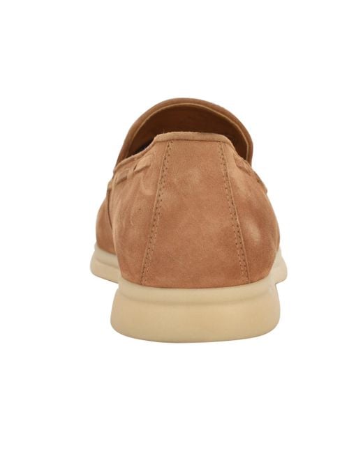 Guess Brown Aryana Interlaced Suede Slip-on Boat Loafers