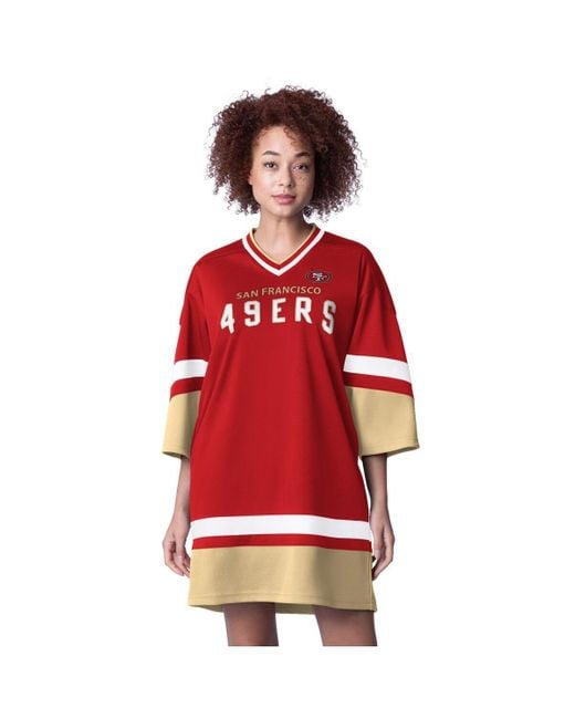 Starter Red San Francisco 49ers Slap Shot 3/4 Sleeve Sneaker Dress