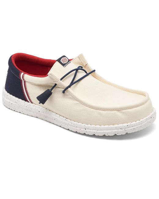 Hey Dude White Wally Funk Americana Casual Moccasin Sneakers From Finish Line for men