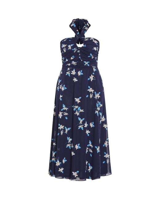 City Chic Blue Everfree Floral Print Maxi Dress