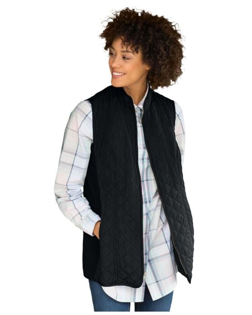 Woman Within Blue Plus Size Zip-front Quilted Vest