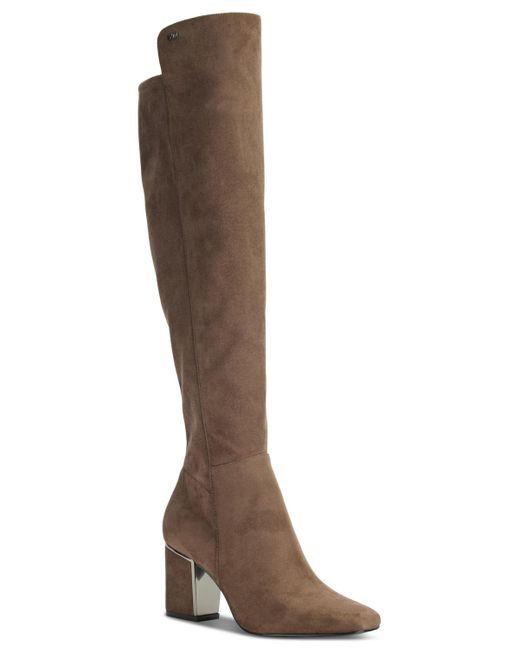 DKNY Brown Cilli Pointed-toe Over-the-knee Dress Boots