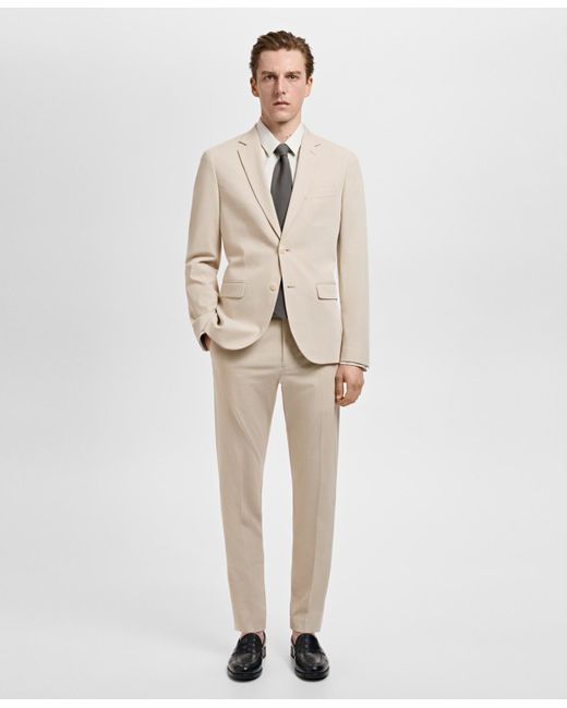 Mango Men's Natural Stretch Fabric Super Slim-fit Suit Pants