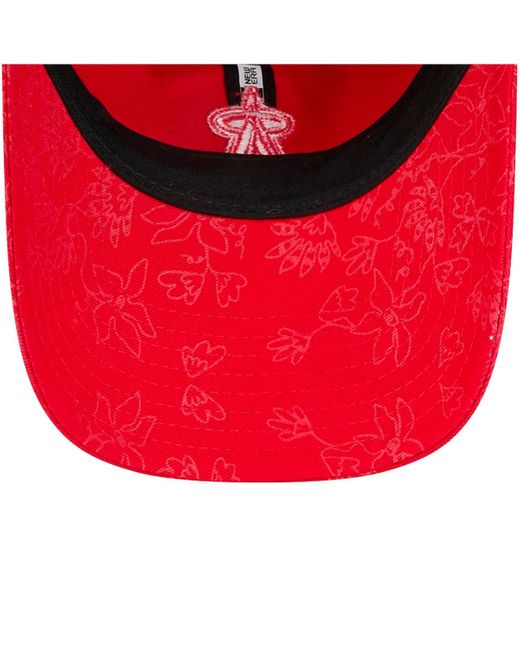 KTZ Red Los Angeles Angels Tonal Floral 9twenty Adjustable Hat