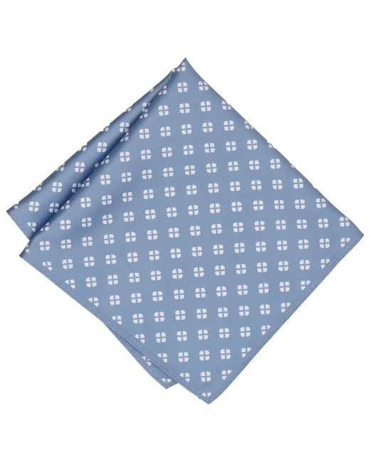 Alfani Blue Welton Geometric Pattern Pocket Square for men