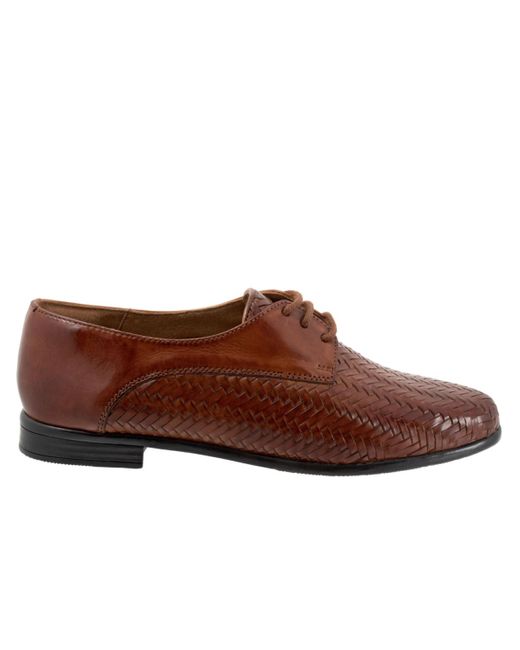 Trotters Brown Lizzie Herringbone Flat