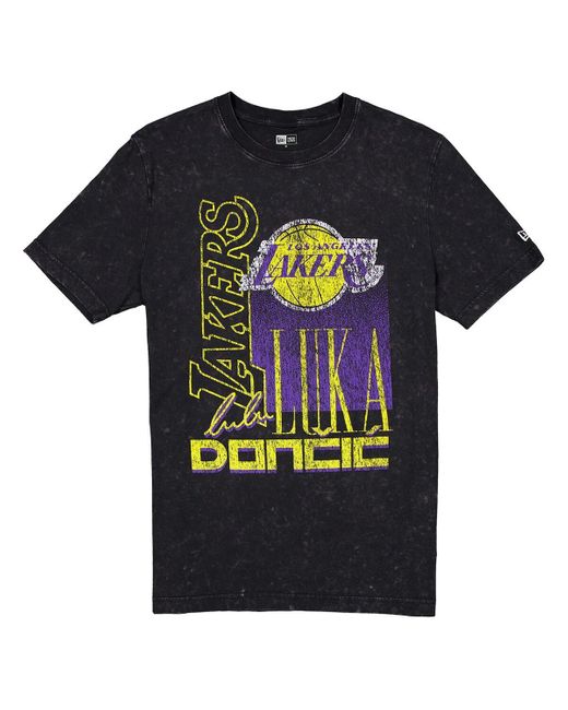 KTZ Blue Luka Doncic Los Angeles Lakers Full Court Press Mineral Wash Player T-shirt for men