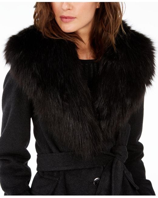 Calvin Klein Faux-fur Shawl-collar Maxi 