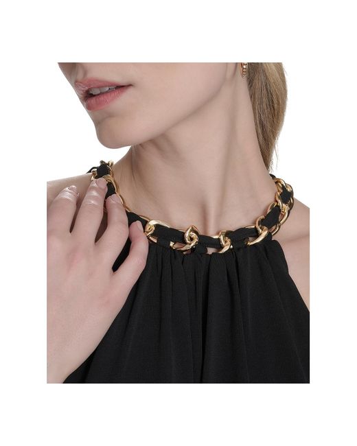 Eliza J Black Chain-link Halter Blouson Gown