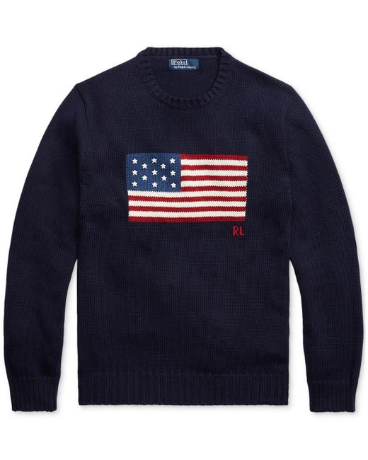 Polo Ralph Lauren The Iconic Flag Sweater in Blue | Lyst