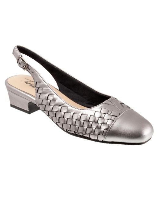 Trotters White Dea Woven Pumps