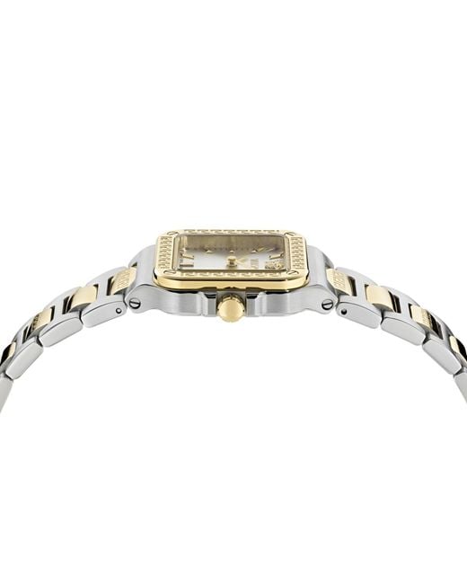 Versace Metallic Greca Edge Two Tone Bracelet Watch