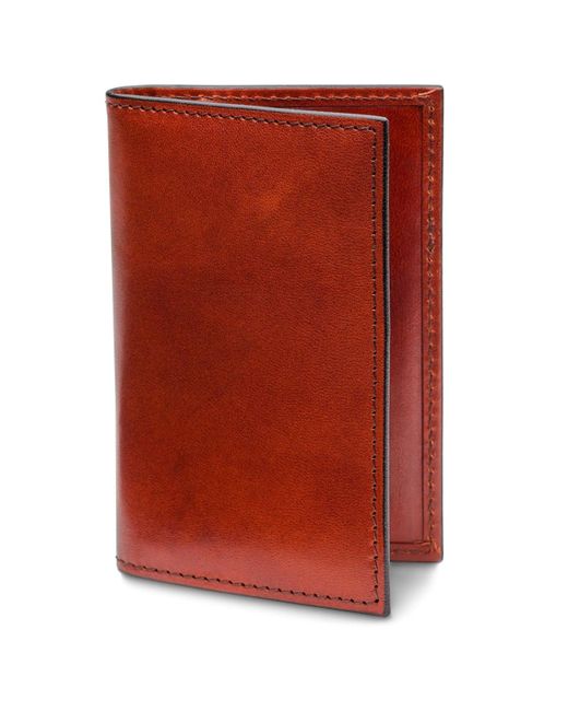 Bosca Red Old Leather Calling Card Case for men