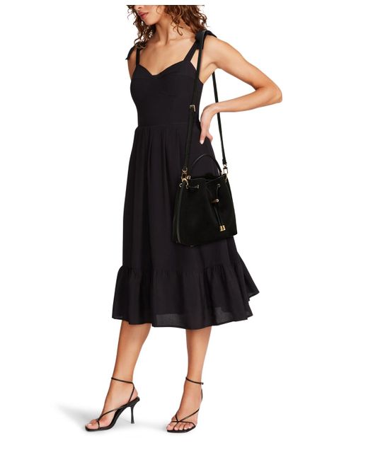 Anne Klein Black Convertible Strap Small Bucket Bag