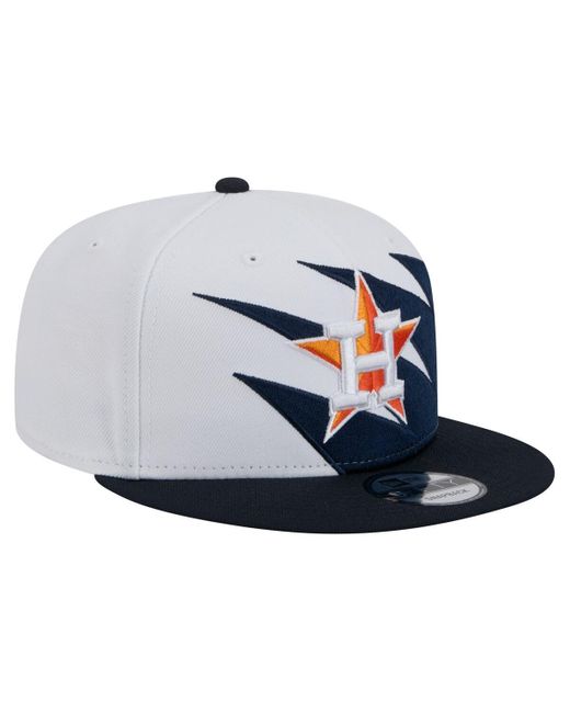 KTZ Blue Navy/white Houston Astros jagged 9fifty Snapback Hat for men