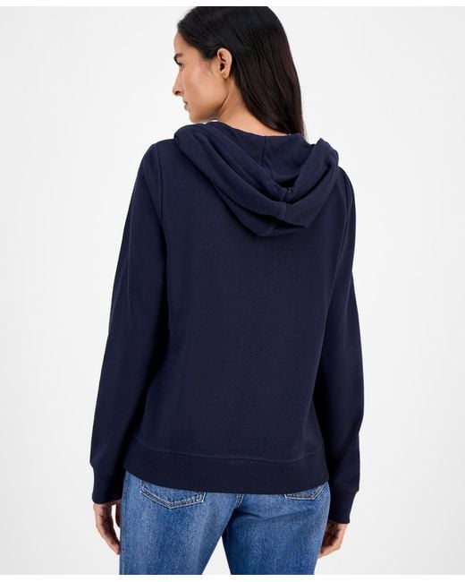Nautica Blue Jeans Solid Zip-front Hoodie