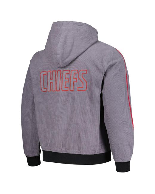 The Wild Collective Purple And Kansas City Chiefs Corduroy Hoodie Full-zip Bomber Jacket