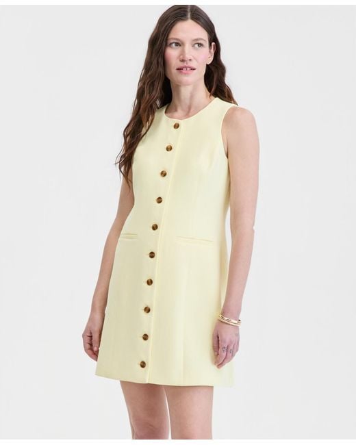 On 34th Natural Solid Crepe Mini Shift Dress