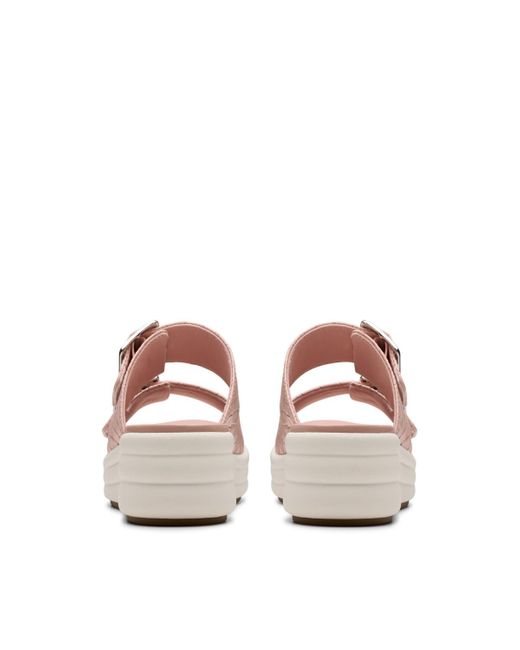 Clarks Pink Cloudsteppers Drift Buckle Slip-on Flat Sandals
