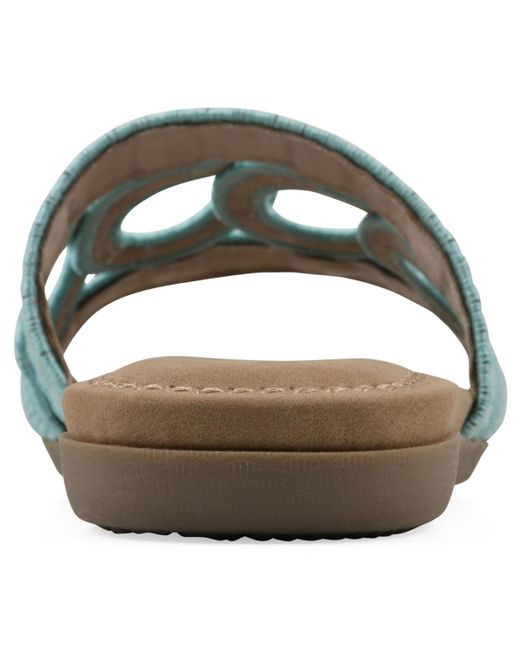 White Mountain Green Fraly Slide Slip-on Sandals