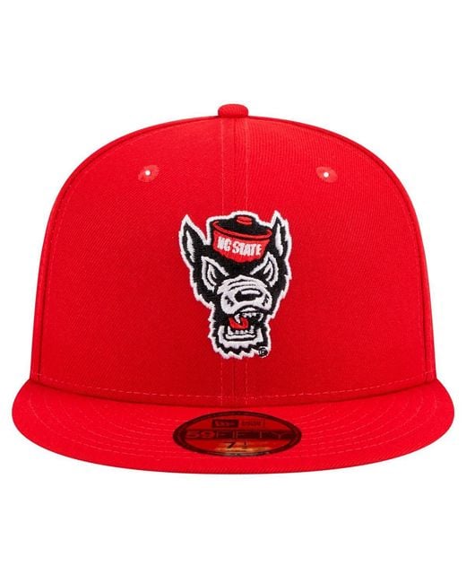 KTZ Red Nc State Wolfpack 59fifty Fitted Hat for men