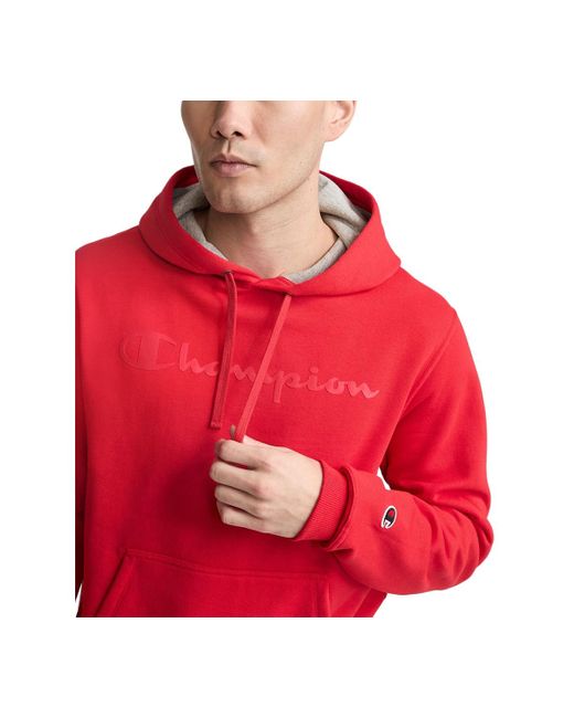 Champion Red Logo Graphic Pullover Hoodie for men