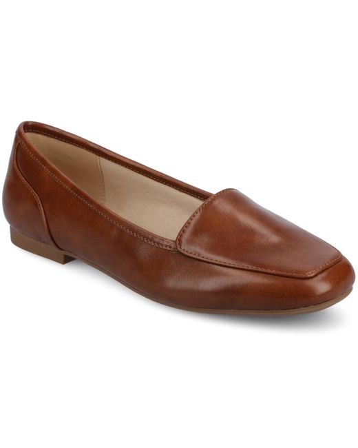 Journee Collection Brown Noelia Square Toe Ballet Flats