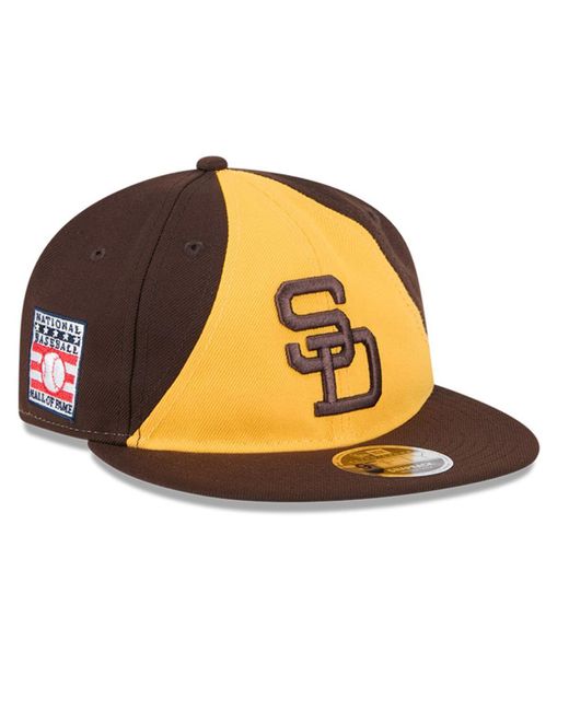KTZ Multicolor Brown/gold San Diego Padres Baseball Hall Of Fame Retro Crown 9fifty Adjustable Hat for men