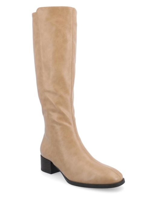 Journee Collection White Devri Square Toe Boots