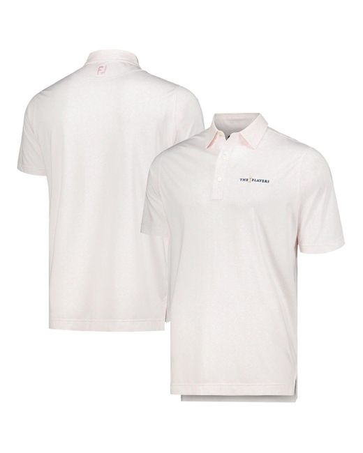 Footjoy White The Players Painted Floral Lisle Prodry Polo for men