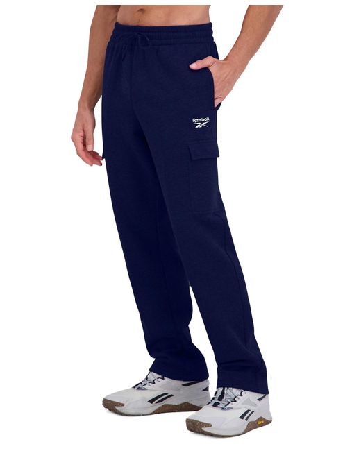 Reebok Blue Fleece Cargo Regular Fit Pants for men