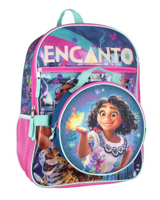 Disney Encanto 5 Pc Backpack Set Lunch Box Pencil Case Keychain And